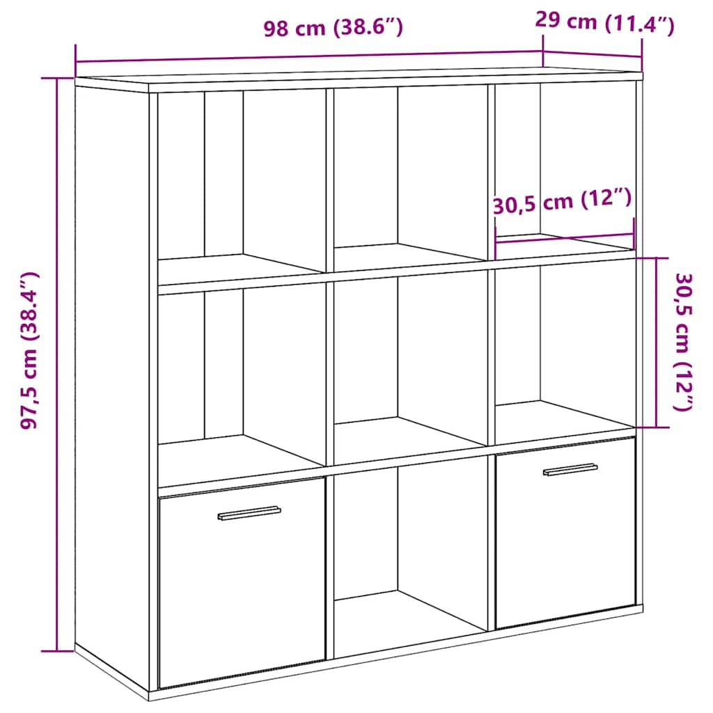 Libreria Rovere Artigianale 98x29x97,5 cm Legno Multistrato
