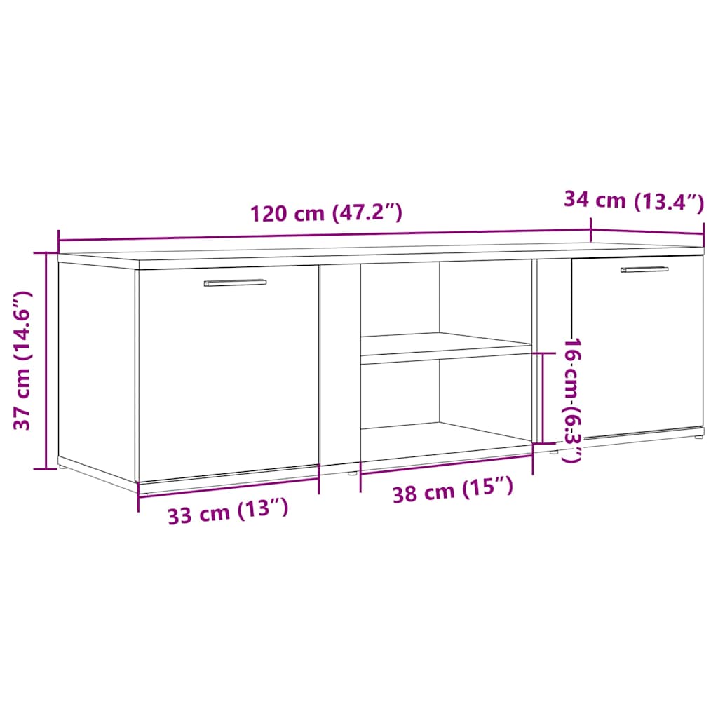 Mobile Porta TV Rovere Artigianale Legno Multistrato | homemem39
