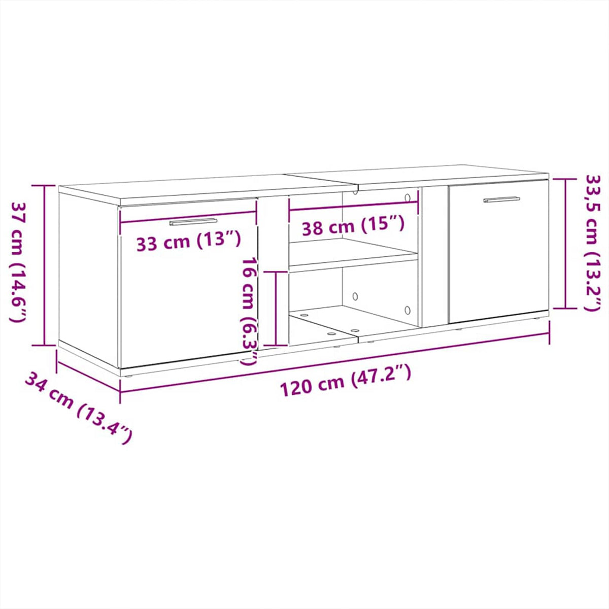 Mobile Porta TV Rovere Artigianale Legno Multistrato