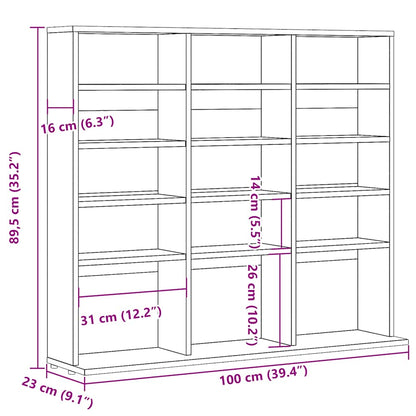 Mobile Porta CD Legno Antico 50x33x117,5 cm Legno Multistrato
