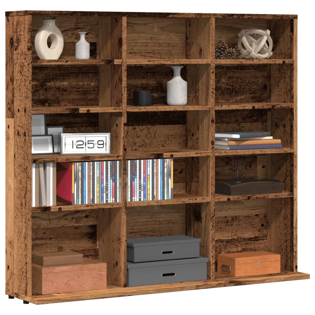 Mobile Porta CD Legno Antico 50x33x117,5 cm Legno Multistrato - homemem39
