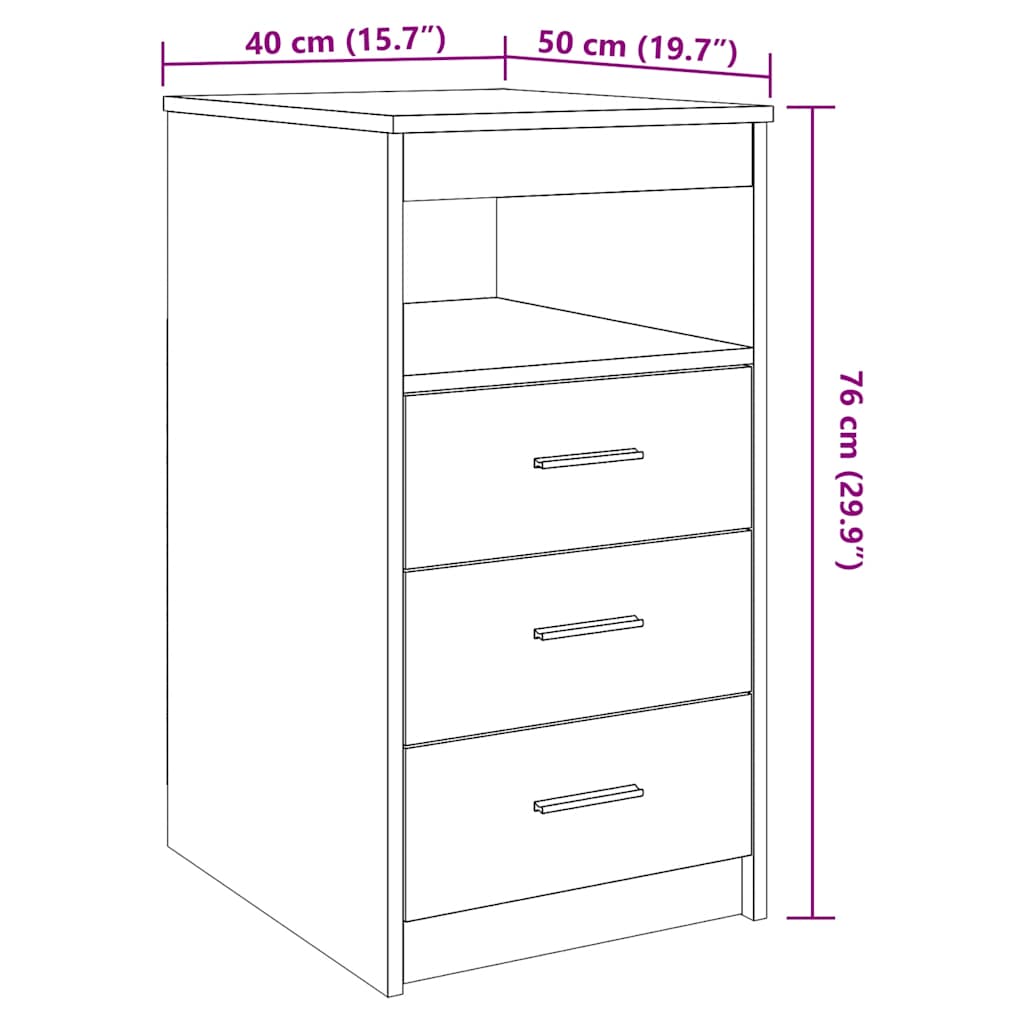 Cassettiera Rovere Artigianale 40x50x76 cm in Truciolato | homemem39