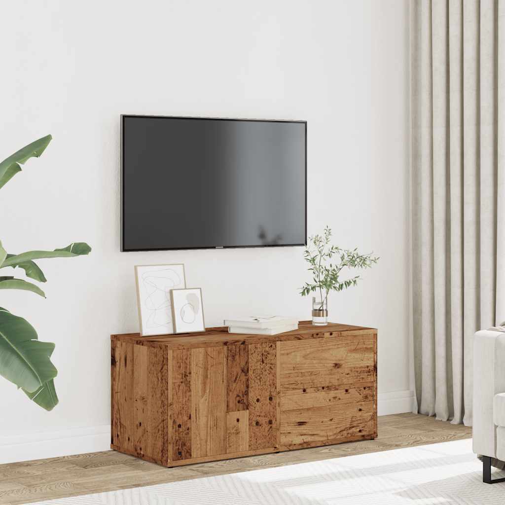 Mobile Porta TV Legno Antico 80x34x35,5 cm Legno Multistrato - homemem39
