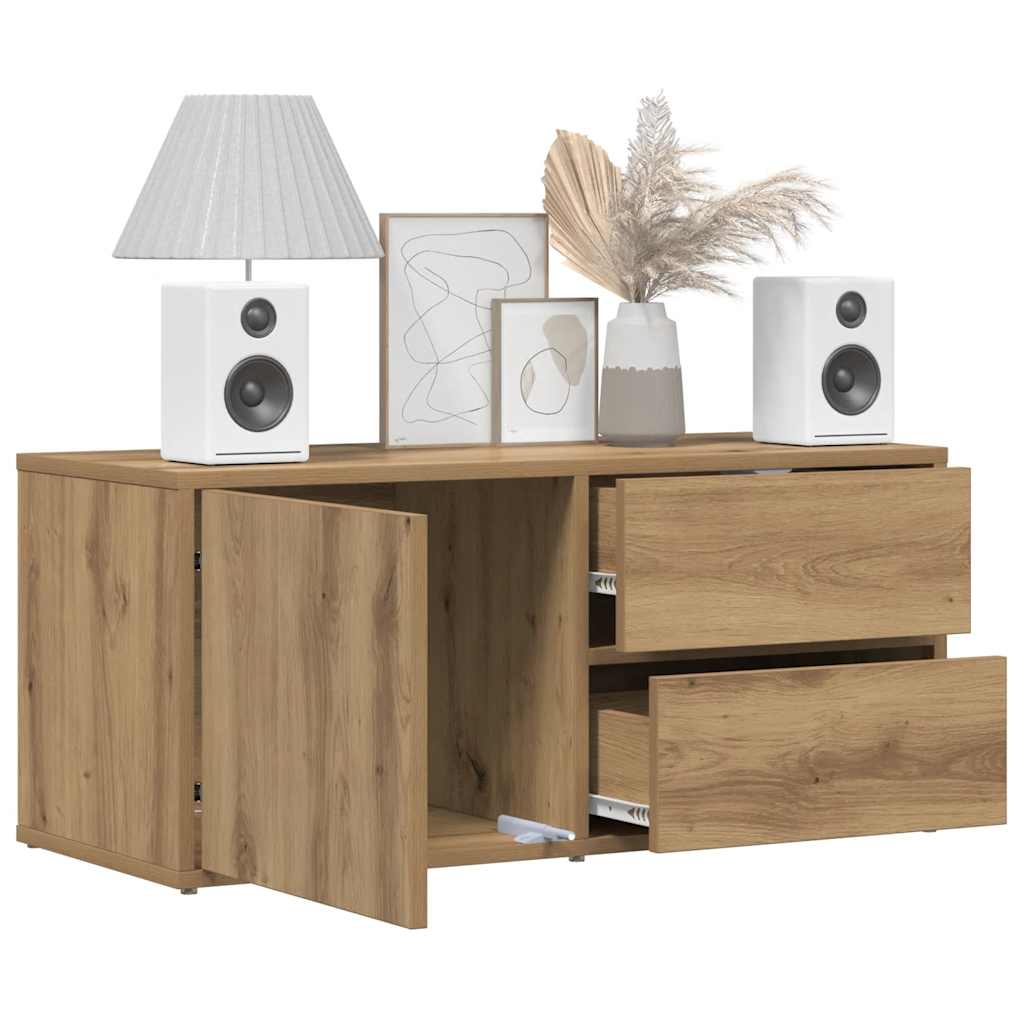 Mobile Porta TV Rovere Artigianale 80x34x35,5 cm Truciolato