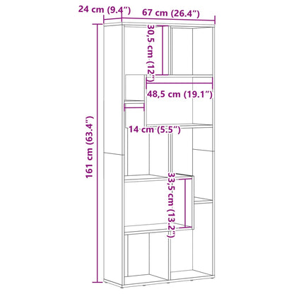 Libreria Legno Antico 67x24x161 cm in Truciolato