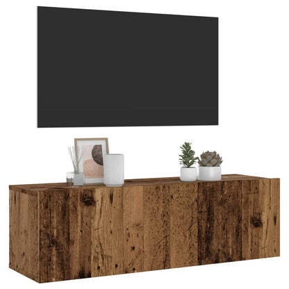 Mobile TV a Parete Legno Antico 100x30x30 cm in Truciolato - homemem39