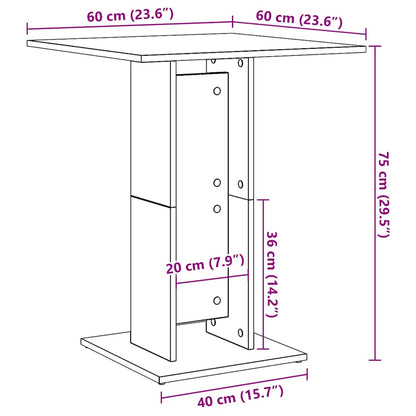 Tavolo da Bistrot Rovere Artigianale 60x60x75 cm in Truciolato | homemem39