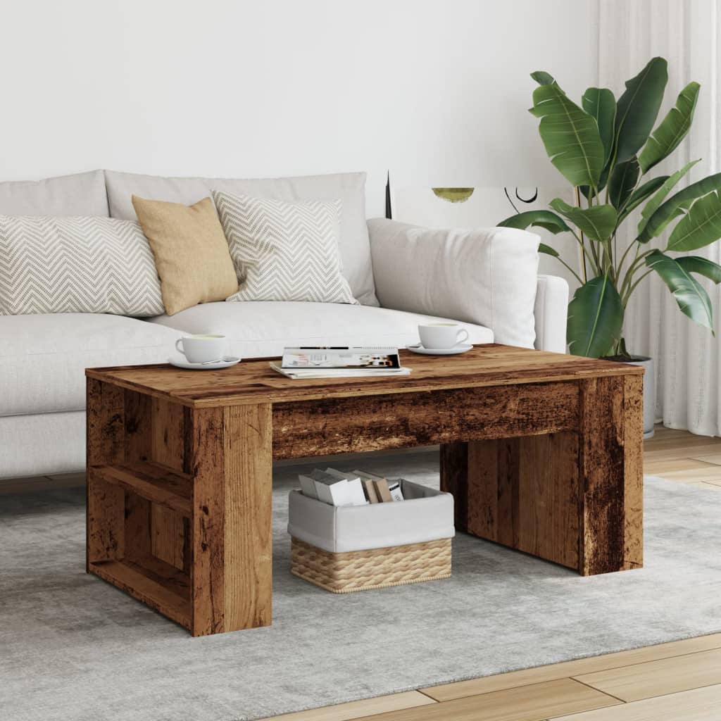 Tavolino da Salotto Legno Antico 102x55x42 cm Legno Multistrato | homemem39