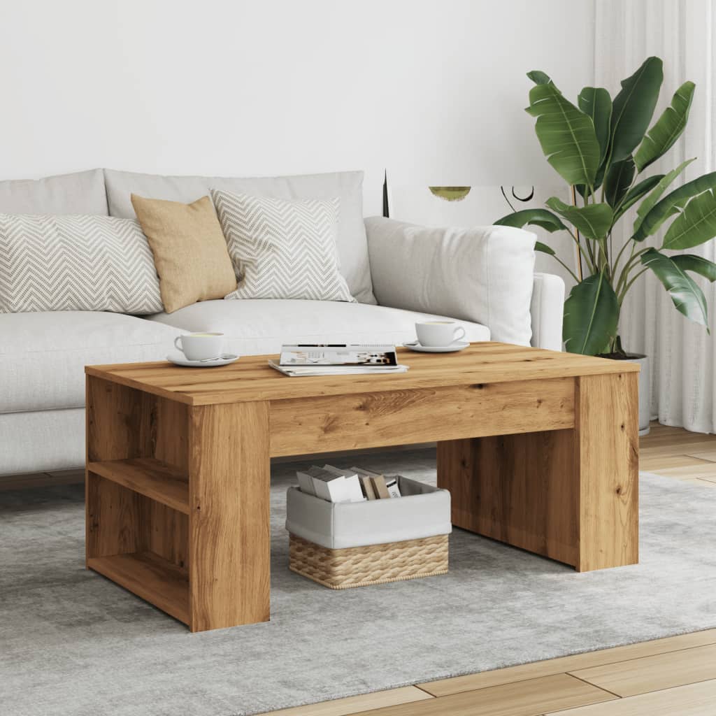 Tavolino Salotto Rovere Artigianale 102x55x42 cm Multistrato