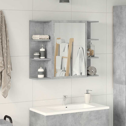 Mobile Bagno con Specchio Grigio Cemento 80x20,5x64 Multistrato | homemem39