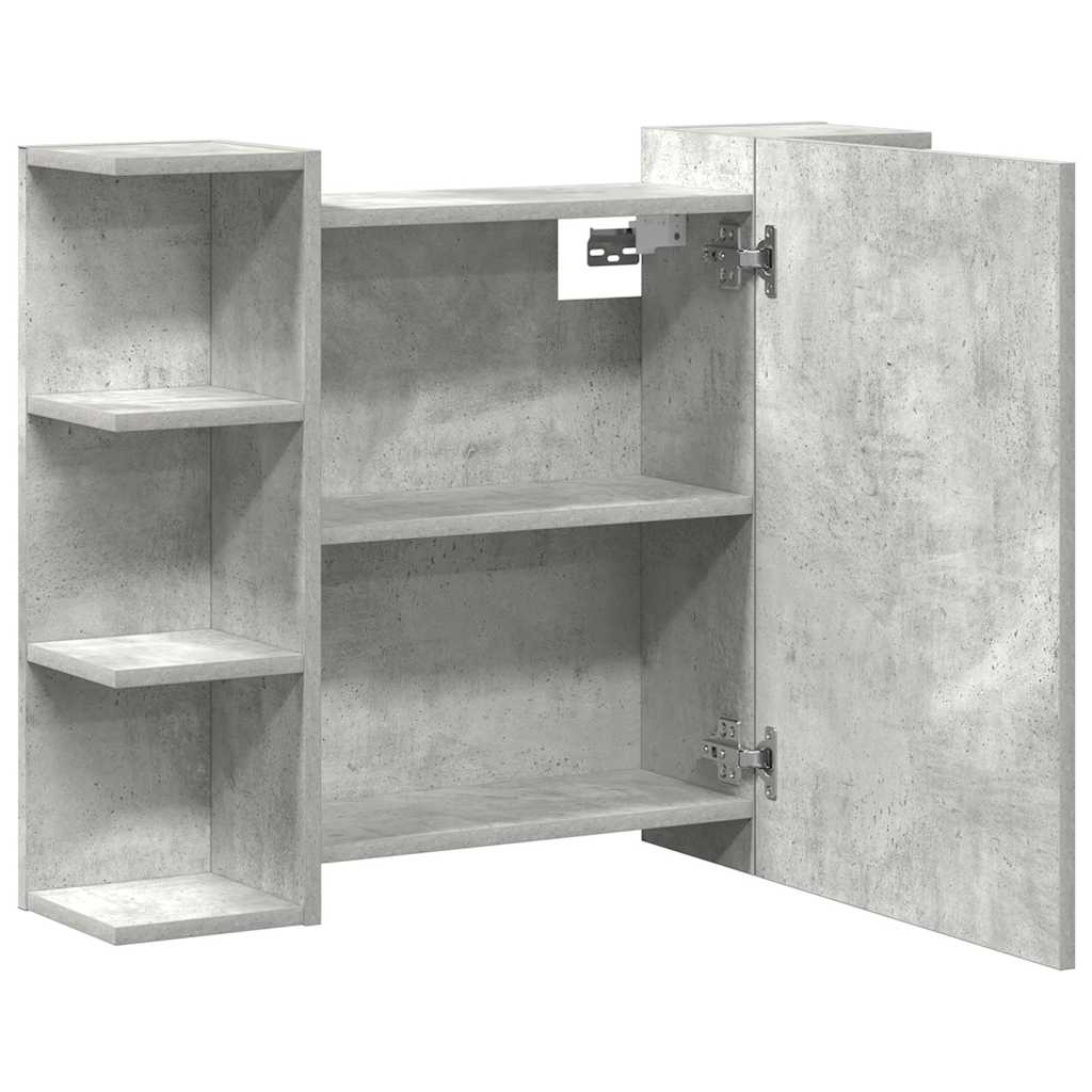 Mobile Bagno con Specchio Grigio Cemento 80x20,5x64 Multistrato | homemem39