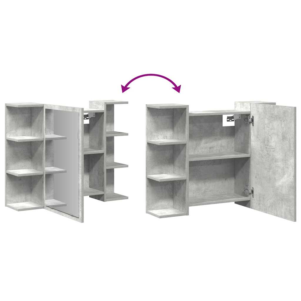Mobile Bagno con Specchio Grigio Cemento 80x20,5x64 Multistrato | homemem39