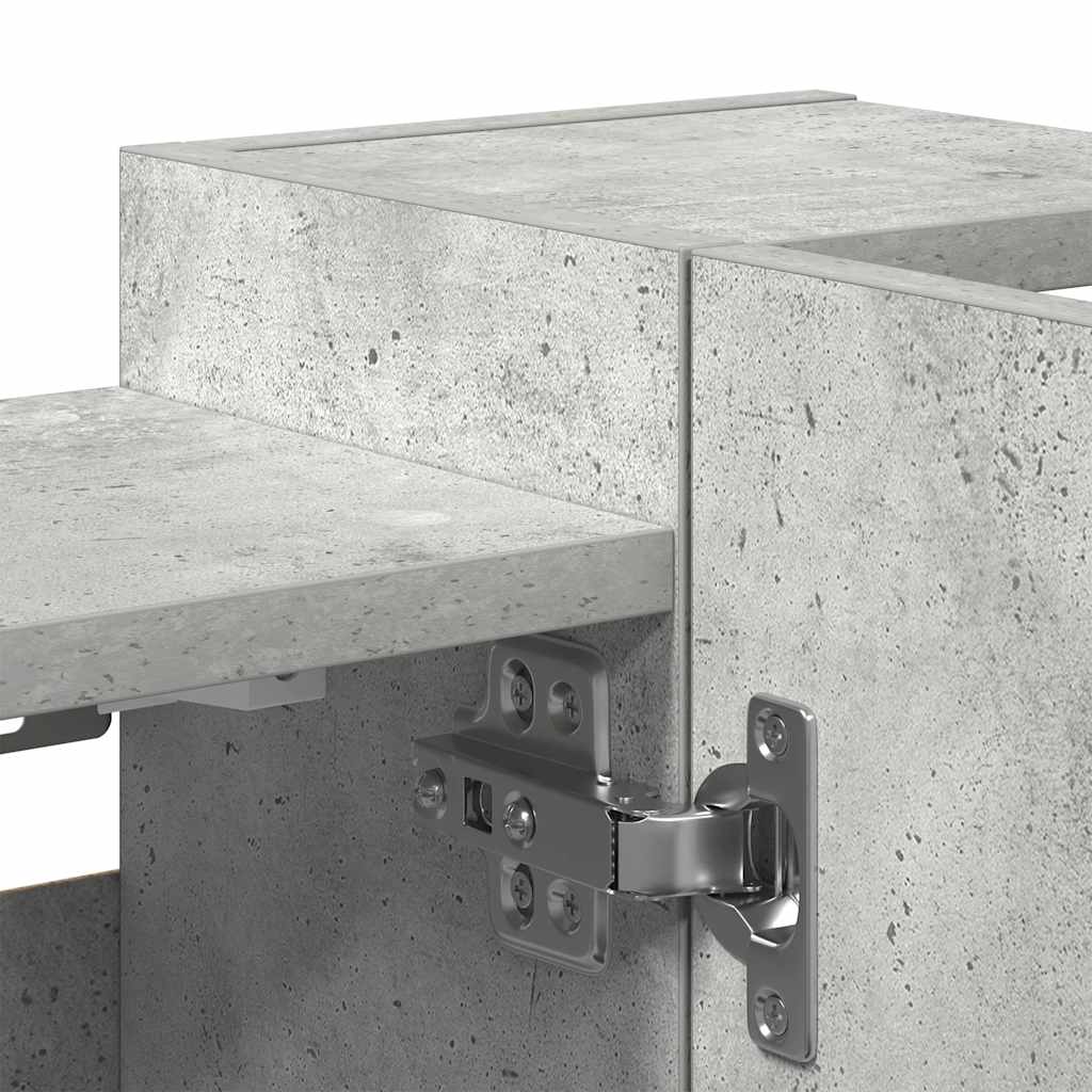 Mobile Bagno con Specchio Grigio Cemento 80x20,5x64 Multistrato | homemem39