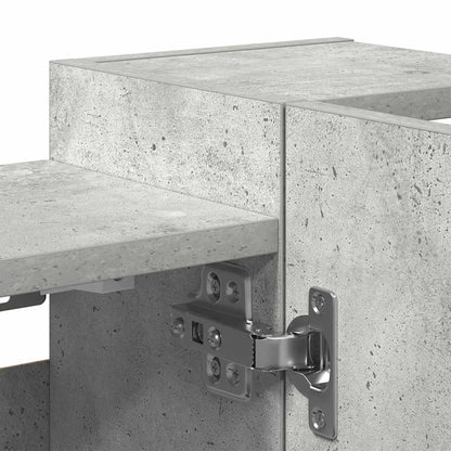 Mobile Bagno con Specchio Grigio Cemento 80x20,5x64 Multistrato | homemem39