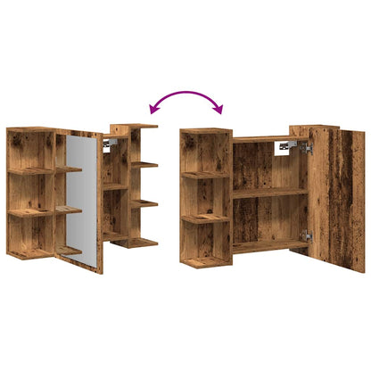 Mobile Bagno con Specchio Legno Antico Legno Multistrato | homemem39