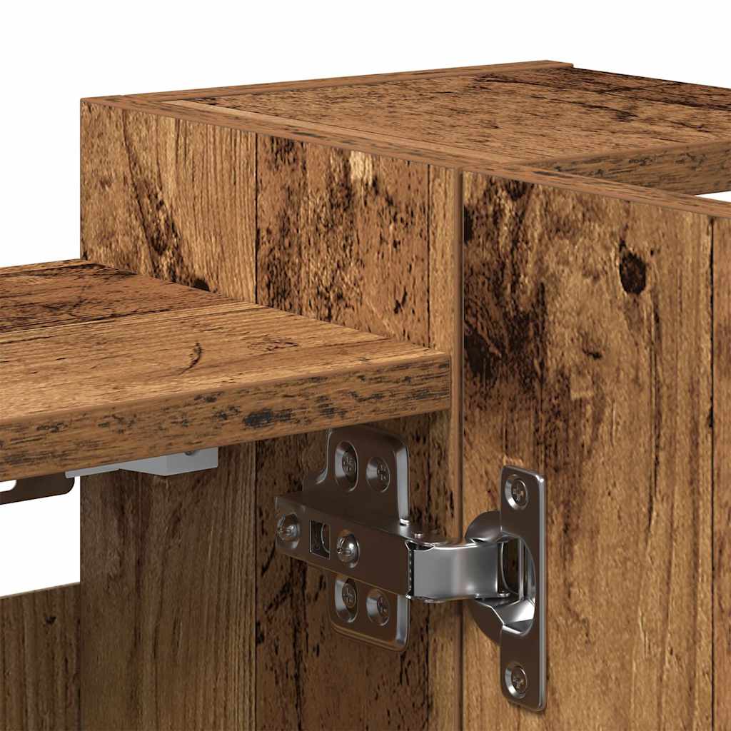 Mobile Bagno con Specchio Legno Antico Legno Multistrato | homemem39