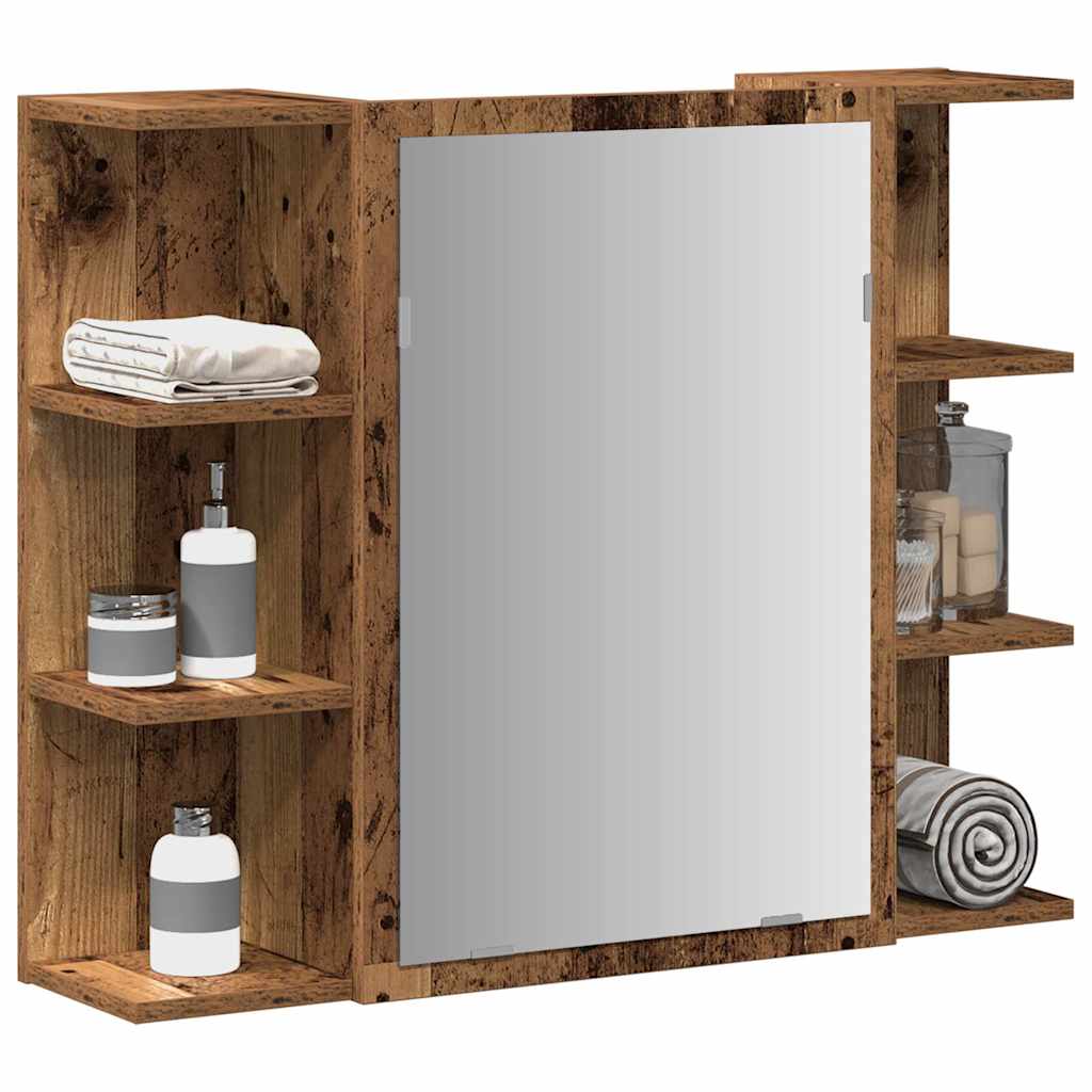 Mobile Bagno con Specchio Legno Antico Legno Multistrato | homemem39
