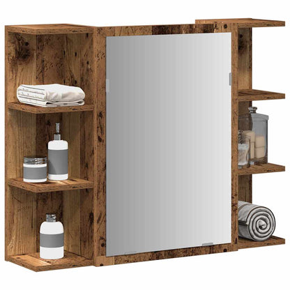 Mobile Bagno con Specchio Legno Antico Legno Multistrato | homemem39