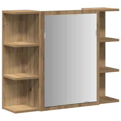 Mobile da Bagno Specchio Rovere Artigianale Legno Multistrato | homemem39