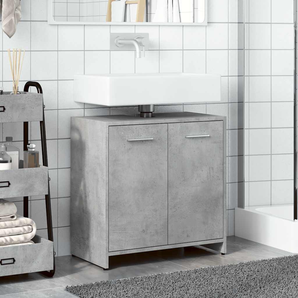 Mobile Lavabo Bagno Grigio Cemento 60x33x60cm Legno Multistrato | homemem39