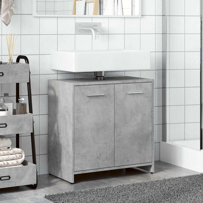 Mobile Lavabo Bagno Grigio Cemento 60x33x60cm Legno Multistrato | homemem39