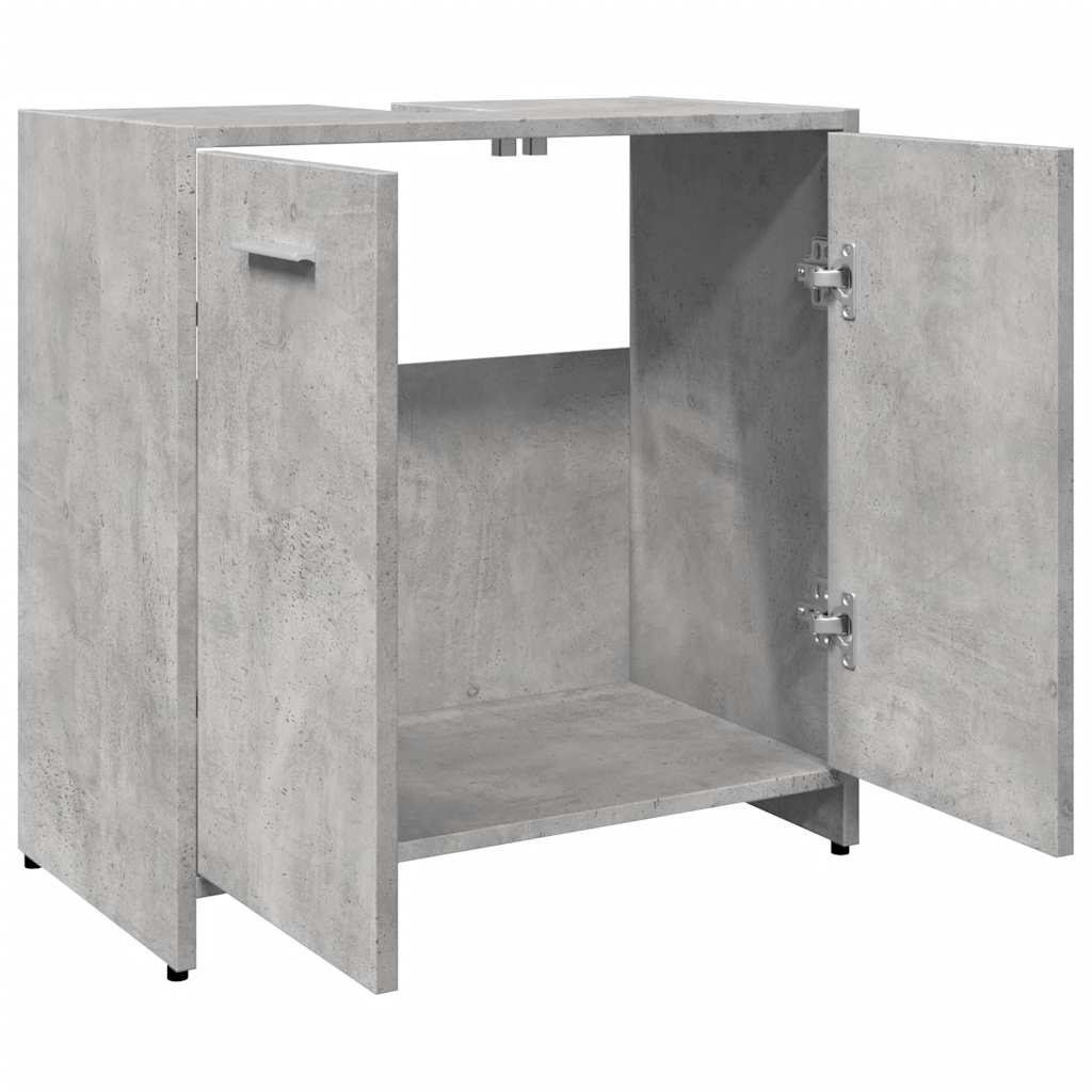 Mobile Lavabo Bagno Grigio Cemento 60x33x60cm Legno Multistrato | homemem39