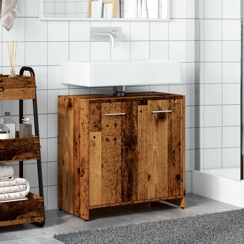 Mobile Lavabo Bagno Legno Antico 60x33x60 cm Legno Multistrato | homemem39