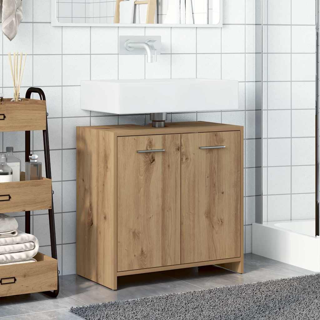 Mobile Lavabo Bagno Rovere Artigianale Legno Multistrato | homemem39