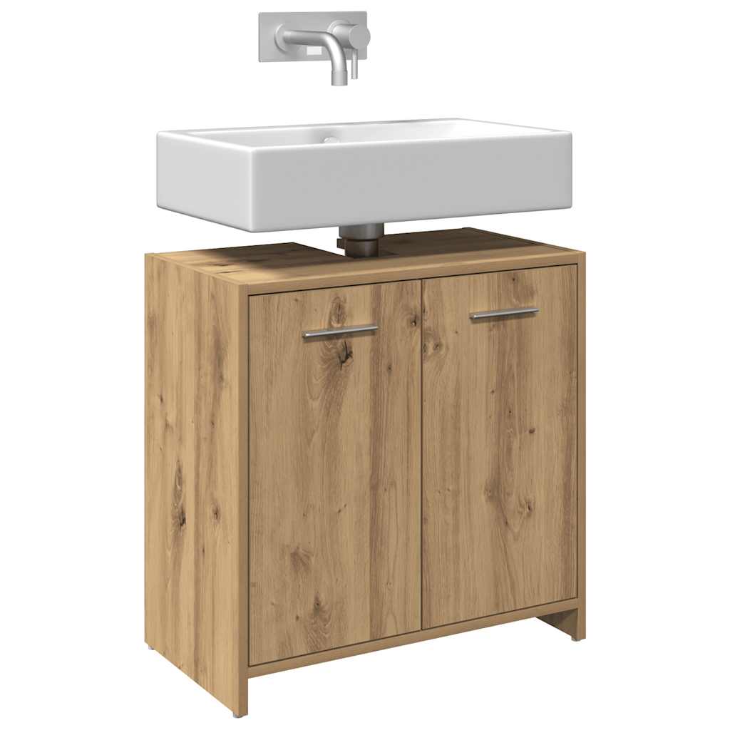 Mobile Lavabo Bagno Rovere Artigianale Legno Multistrato