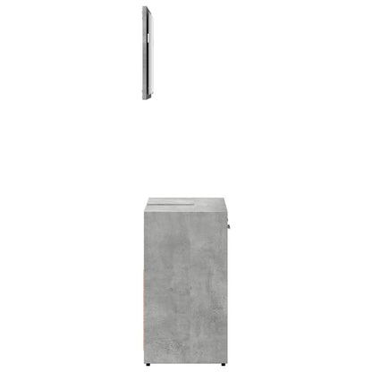 Mobile da Bagno con Specchio Grigio Cemento Legno Multistrato | homemem39