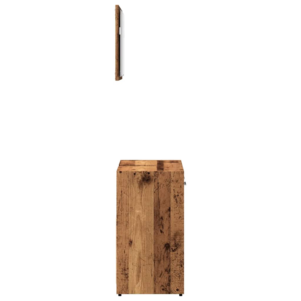 Mobile da Bagno con Specchio in Legno Antico Legno Multistrato | homemem39