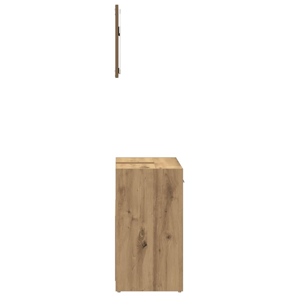 Mobile da Bagno con Specchio Rovere Artigianale Truciolato