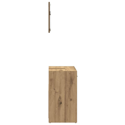 Mobile da Bagno con Specchio Rovere Artigianale Truciolato