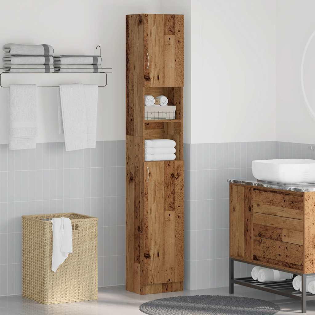 Mobile da Bagno Legno Antico 32x25,5x190 cm in Legno Ingegnerizzato | homemem39