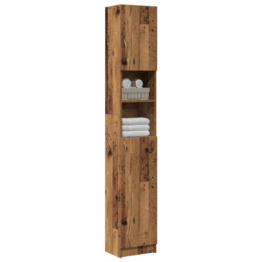 Mobile da Bagno Legno Antico 32x25,5x190 cm in Legno Ingegnerizzato | homemem39