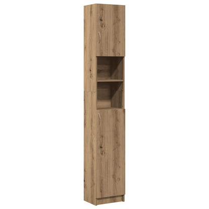 Mobiletto da bagno artigianale in rovere 32x25,5x190 cm