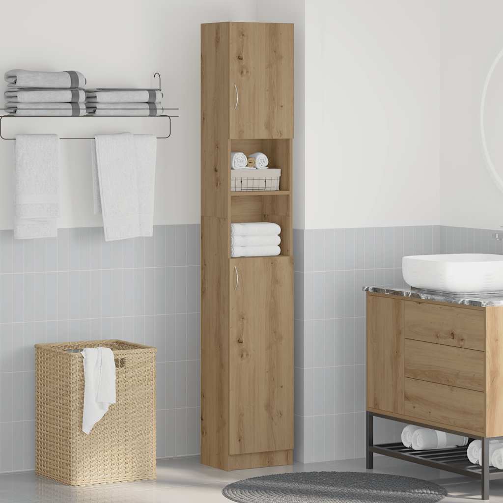 Armadietto Bagno Rovere Artigianale 332x25,5x190 cm Truciolato