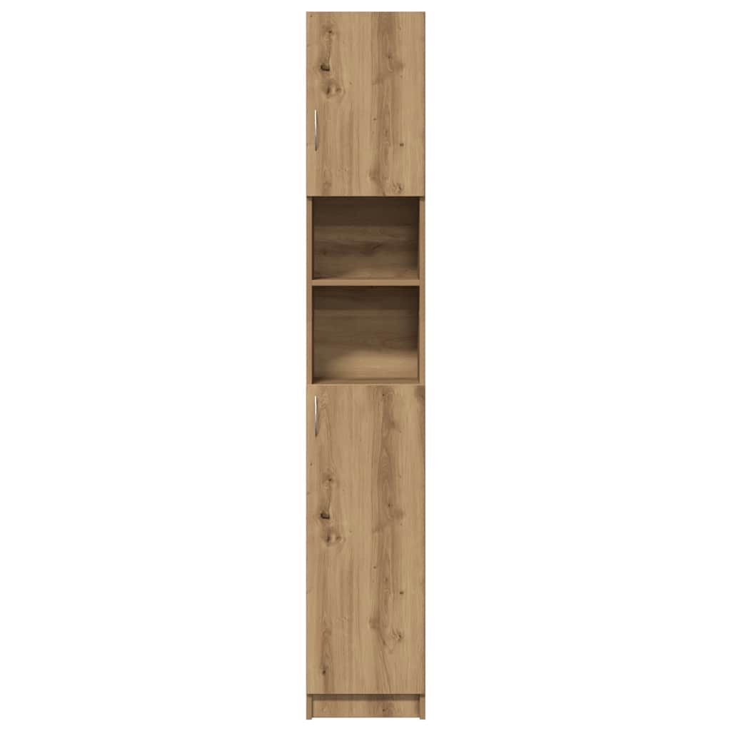 Mobiletto da bagno artigianale in rovere 32x25,5x190 cm