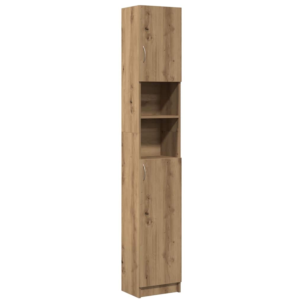 Mobiletto da bagno artigianale in rovere 32x25,5x190 cm