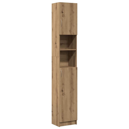 Mobiletto da bagno artigianale in rovere 32x25,5x190 cm