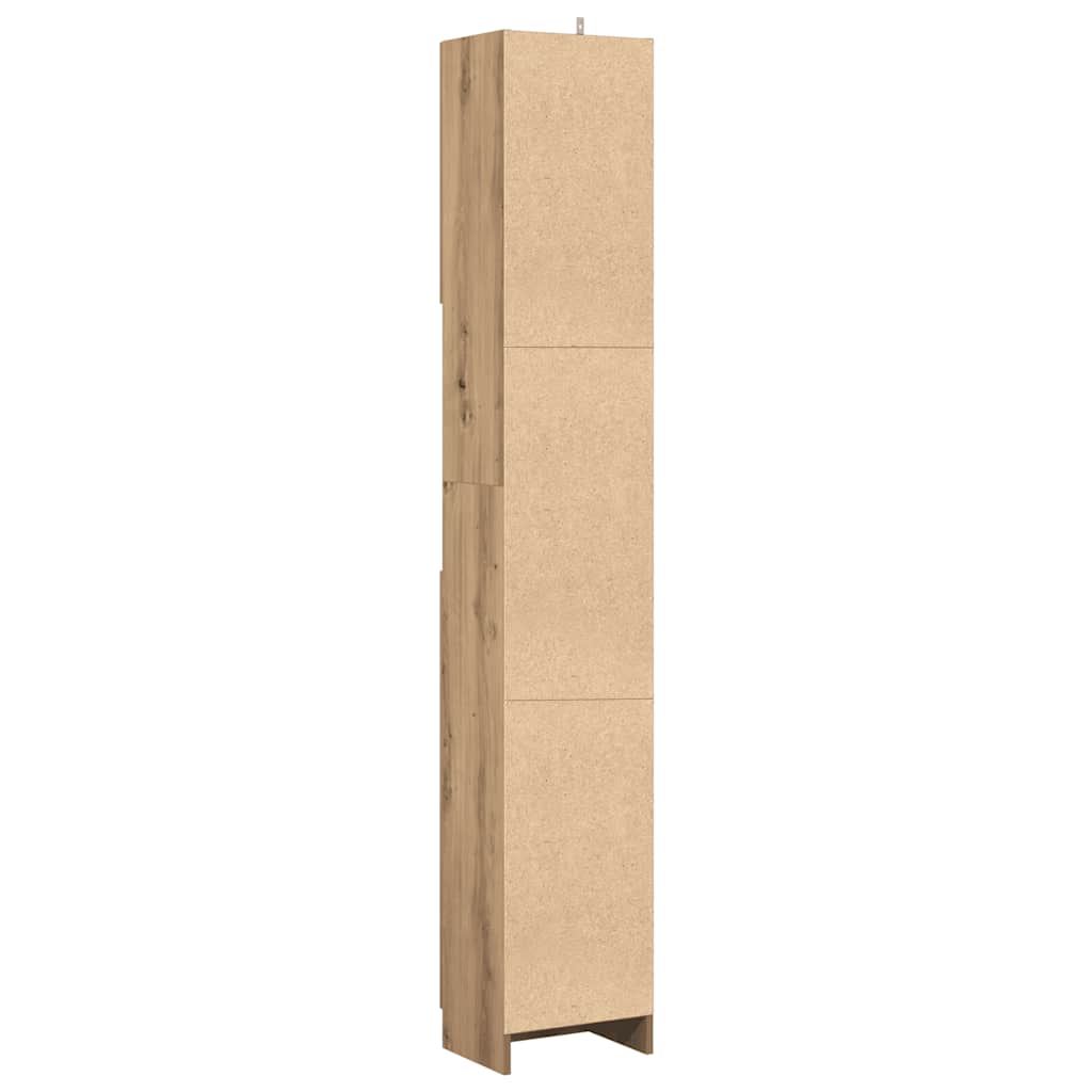 Mobiletto da bagno artigianale in rovere 32x25,5x190 cm
