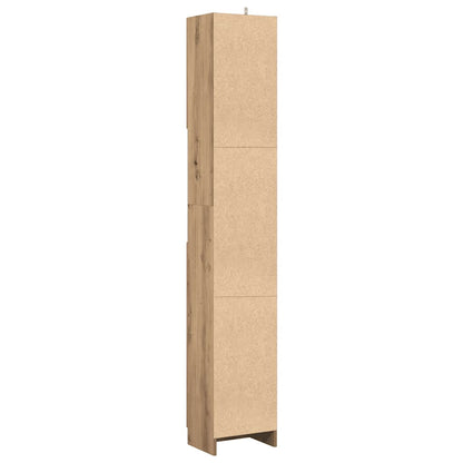 Mobiletto da bagno artigianale in rovere 32x25,5x190 cm