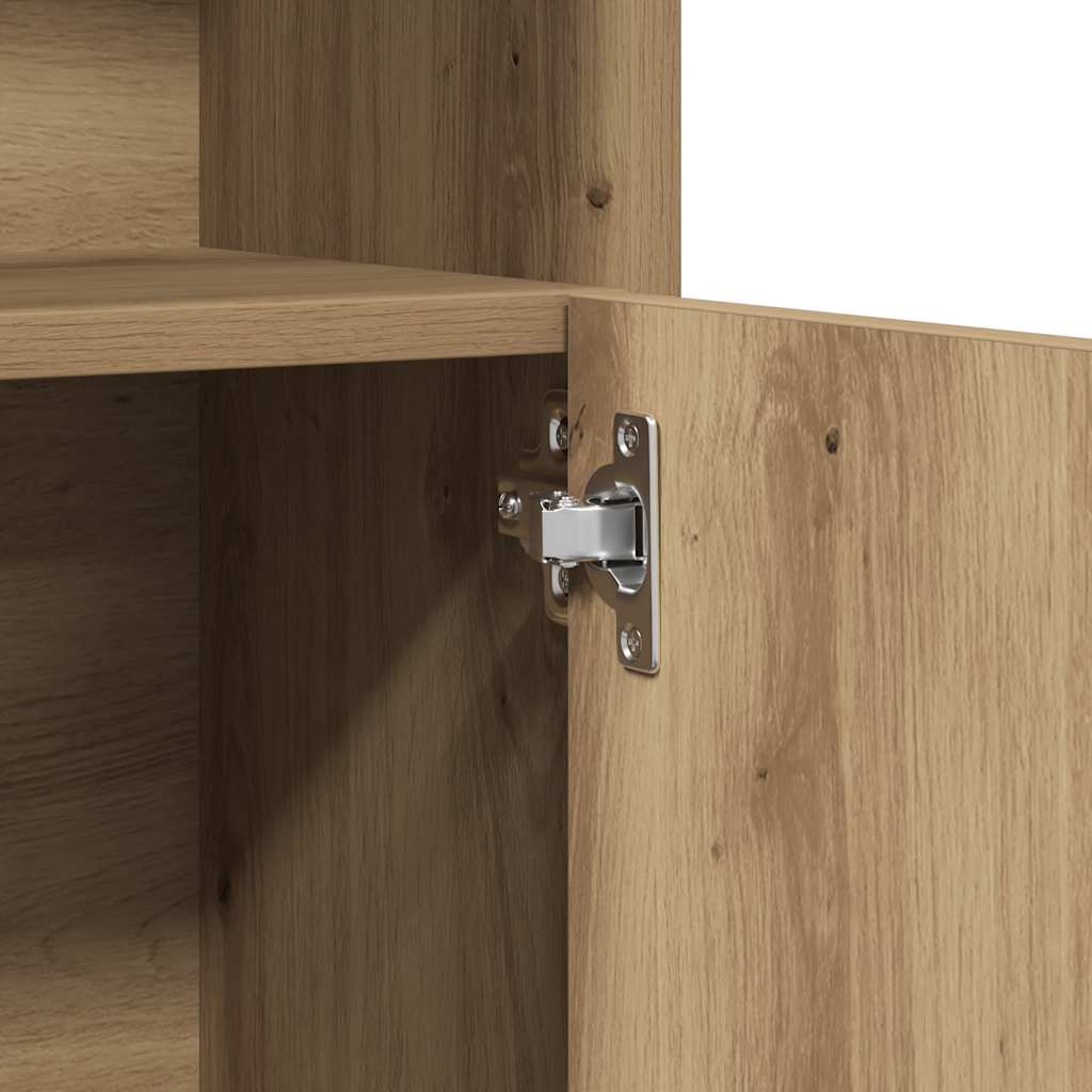 Mobiletto da bagno artigianale in rovere 32x25,5x190 cm