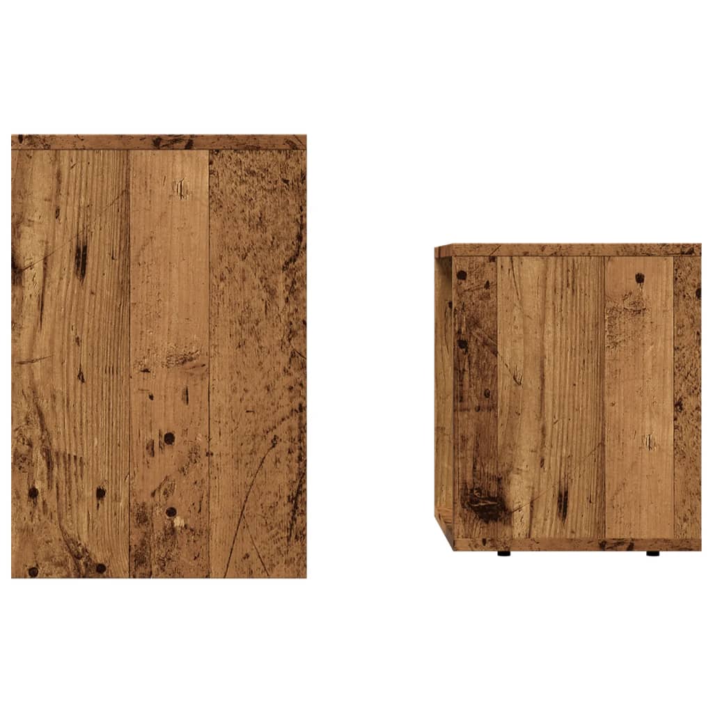 Tavolini Impilabili 2 pz Legno Antico in Truciolato | homemem39