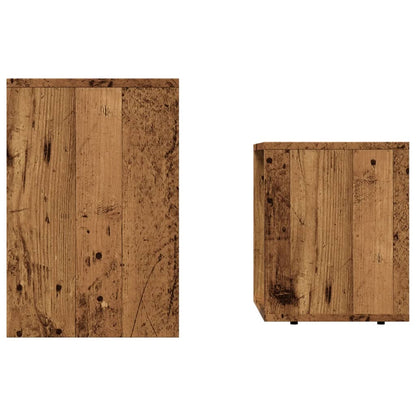 Tavolini Impilabili 2 pz Legno Antico in Truciolato | homemem39