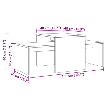 Tavolino Salotto Rovere Artigianale 100x48x40 cm in Truciolato