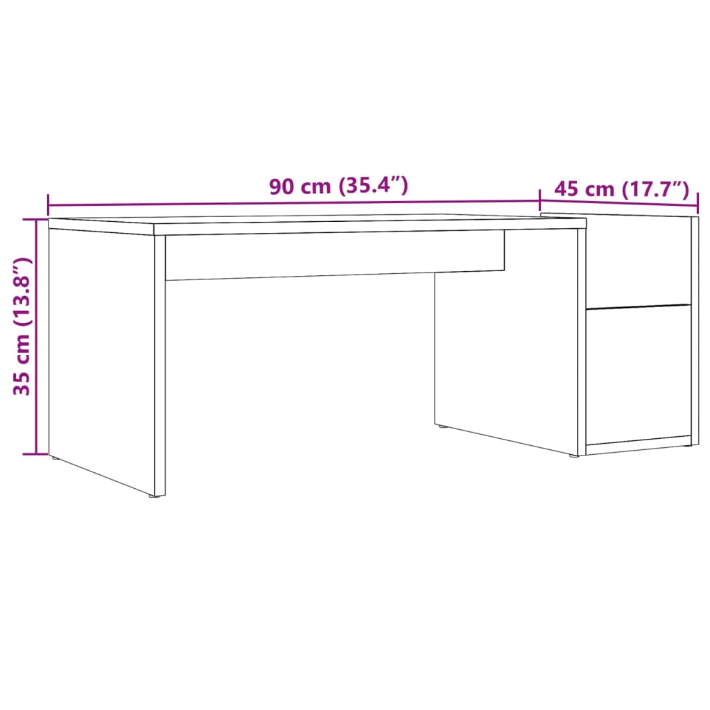 Tavolino da Salotto Legno Antico 90x45x35 cm in Truciolato