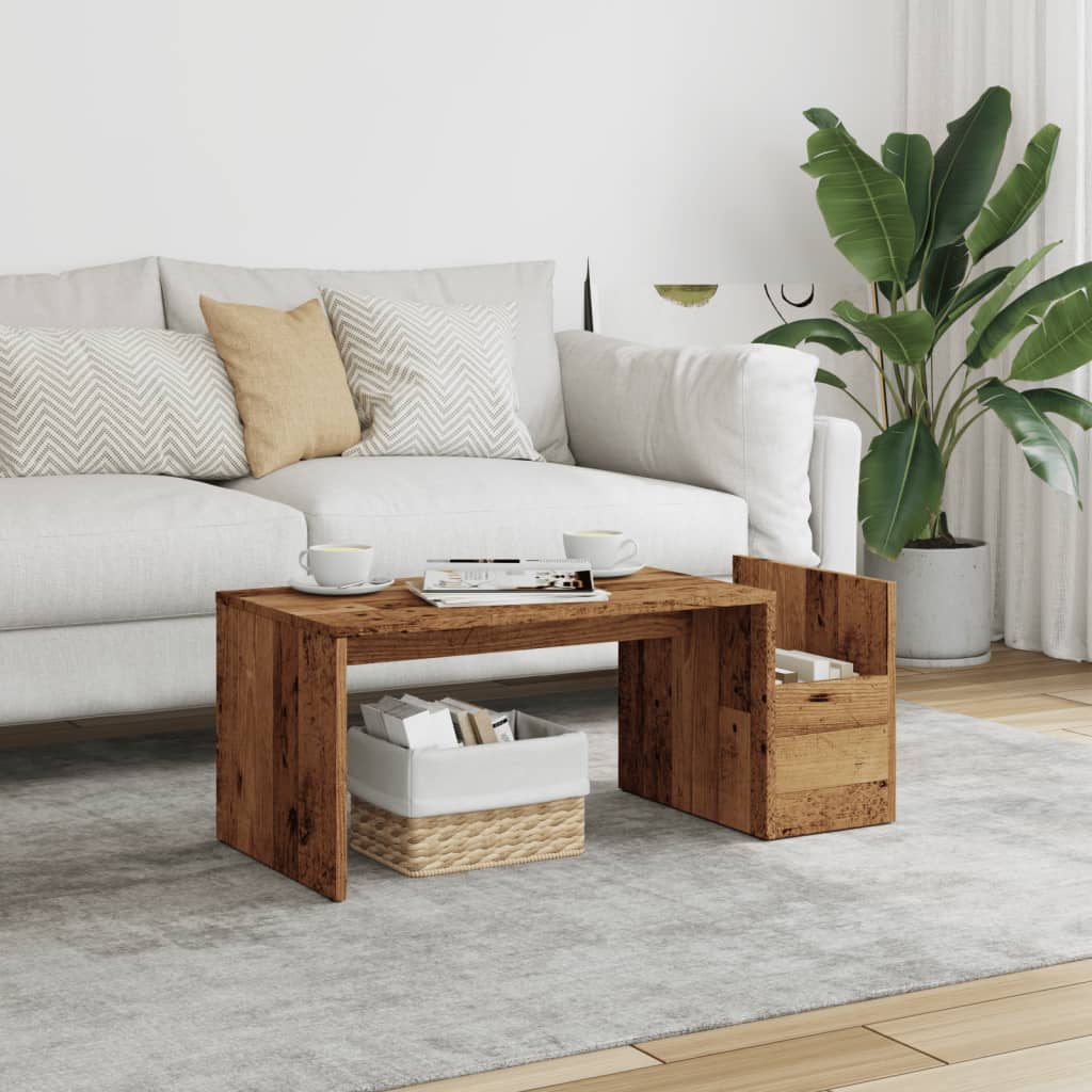Tavolino da Salotto Legno Antico 90x45x35 cm in Truciolato | homemem39