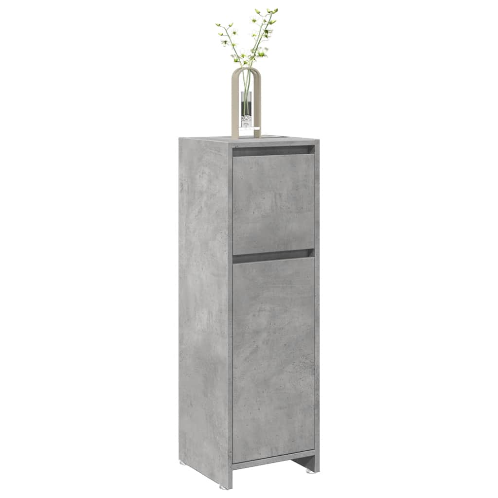 Mobile da Bagno Grigio Cemento 30x30x95 cm in Legno Multistrato