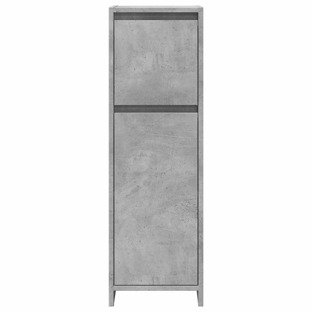 Mobile da Bagno Grigio Cemento 30x30x95 cm in Legno Multistrato